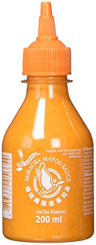 Flying Goose Sriracha Mayoo Sauce - Mayonnaise, leicht scharf, orange Kappe, Würzsauce aus Thailand, 1er Pack (1 x 200 ml)