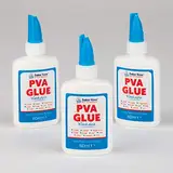 Baker Ross EV7058 Kleine Flasche Weißleim (PVA glue) 60ml - auswaschbar - für Kinder zum Basteln - 3 Stück, 10.5cm