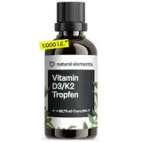 Vitamin D3 + K2 Tropfen 50ml - Premium: 99,7+% All-Trans (K2VITAL® von Kappa) + hoch bioverfügbares Vitamin D3 - Laborgeprüft, hochdosiert, flüssig und in Deutschland produziert