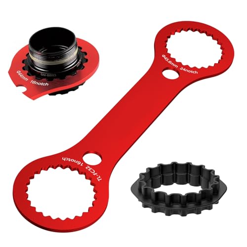 Newpop Fahrrad Innenlager Schraubenschlüssel, Centerlock Werkzeug, Tretlager Entferner, BB-Schraubenschlüssel, Kompatibel mit Dub/Tl-Fc32 / Tl-Fc25 / Tl-Fc24, für Fahrradreparaturen-Rot