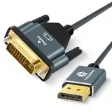 Thzzhnno DisplayPort auf DVI Kabel 1M, DP auf DVI-D Vergoldete, Geflochtenes Nylon Adapter Stecker auf Stecker, Kompatibel mit Computer, Desktop, Laptop, PC, Monitor, Projektor