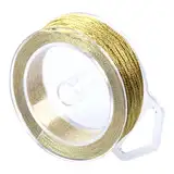 1 Rolle 50M Goldfaden 0.4MM Basteln Kordel Weihnachtskugeln Glitzerband Nylongarn Goldgarn für Basteln Handwerk Hochzeit Dekorieren oder Geschenkverpackung (Gold)