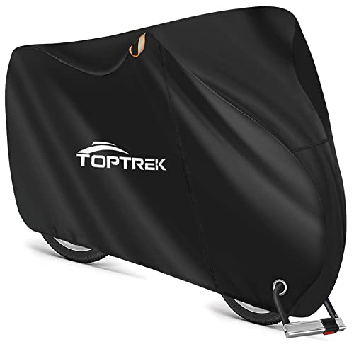 toptrek Fahrradabdeckung 210D mit Nahtband Oxford-Gewebe Wasserdicht Hochwertige Fahrradgarage Outdoor 200 x 110 x 70 cm Reißfestigkeit Sonnenschutz Fahrrad Schutzhülle mit Beutel