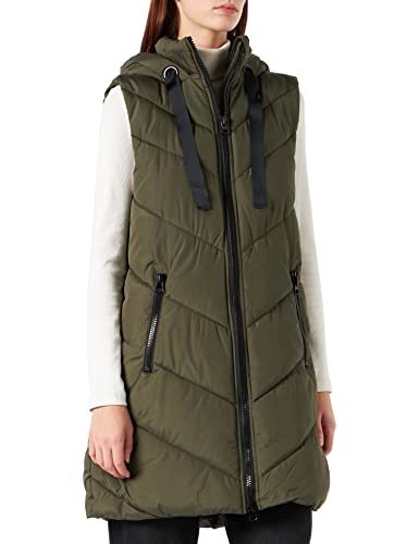 JDY Women's JDYSKYLAR Padded Hood Waistcoat OTW NOOS Weste, Forest Night/Detail:Black, M