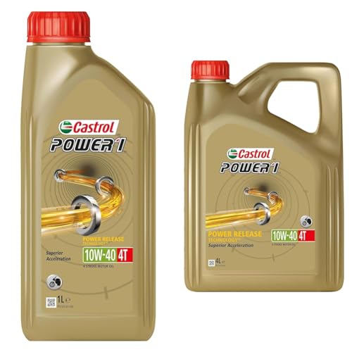 Castrol Bundle | Castrol POWER1 4T 10W-40 4-Takt Motoröl, 1L + 4L