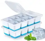 Große Eiswürfelform aus Silikon, JRISBO 2er-Pack Eiswürfelbehälter mit Deckel Sicher BPA-frei und LFGB-zertifiziert, Stapelbare Eiswürfel Form Eiswürfelformen Groß Ice Cube Tray