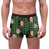 Eauptffy Personalisierte Unterhose für Männer Mit Foto - Gesicht Benutzerdefinierte Boxershorts Lustige Retroshorts Für Herren Valentinstag Weihnachten Geburtstag Geschenk Anpassen Boxer Briefs