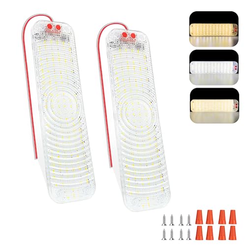 MERTTURM 150LED 12 Volt Lampen Wohnmobil, 12v Innenbeleuchtung mit 3 Farben& dimmbarer Helligkeit, ultrahelle Deckenleuchte für RV, Wohnmobil, Auto, Camper, Boot, Anhänger, 2stk