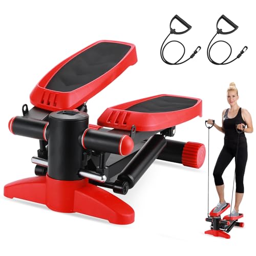 BOWEICORE Stepper, Stepper für Zuhause, Home Stepper & Mini Ellipsentrainer mit Multifunktions LCD Display, Power Ropes, 2 in 1 Trainingsgerät bis 150kg | Bein/Arm Trainer, Home Fitness Exercise