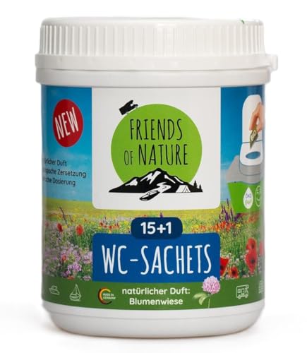 FRIENDS OF NATURE Camping Toiletten Zusatz biologisch (16 Tabs) - 100% BIO ohne Chemie - Fäkalientank Zersetzer für Chemietoilette in Wohnmobil