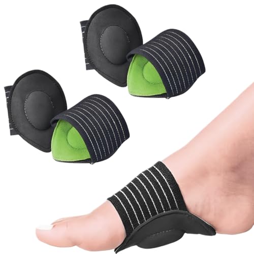 XENQITO 4Pcs Gel-Fußgewölbe Einlegesohlen, Fersensporn Einlagen Senkspreizfuß, Orthopädische Einlegesohlen bei Plantarfasziitis Schuhgewölbe Stützgel High-Heel-Einlagen, Plattfuß einlagen