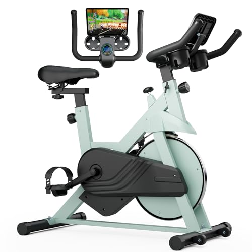 Superun Heimtrainer Fahrrad Superun mit Verstellbarem Magnetwiderstand, Ergometer Hometrainer Fahrrad Leises mit LCD-Monitor und App, Spinning Bike Indoor max 136kg