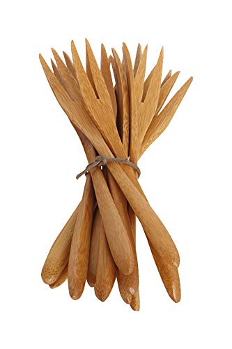 House Doctor 205400105 Gabel, Bamboo, 12 Stück/Pack, l: 14 cm, Aluminium, Holzfarbe