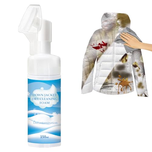 Fleckenentferner Kleidung, 150g Wäscheflecken Trockenentferner, Daunen Waschmittel, Daunenjacken-Schaum-Trockenreiniger, Fleckenentferner Für Trockenpflege für Daunenjacke, Daunendecke, Nylongewebe