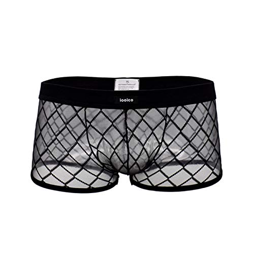 iooico Herren Boxershorts, weiche Mesh-Unterhose durchscheinende Air 2.0 Unterwäsche 1B L (11XXL)