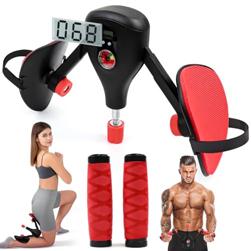 Oberschenkeltrainer 15-35KG, (Einstellbar-Winkel und Stärke) Beckenbodentrainer Beintrainer, LCD-Zählung Beckenboden Trainer, Multifunktionaler Beintrainer Armtrainer für Männer und Damen