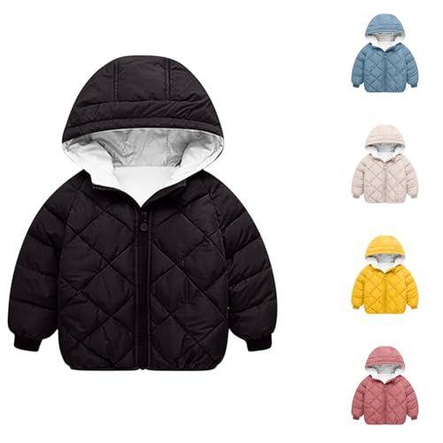 Guqmjde Jungen Winterjacke Kinder Daunenjacke Mantel Wintermantel Puffer Jacket Jacken Verdicken Thermojacke Kapuzenjacke Daunenmantel Outdoorjacke Warehouse Deals Angebote Schwarz,7-8 Jahre