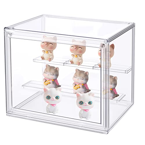 Acryl Vitrine Klarsicht Aufbewahrungsbox, Acryl Display Box Transparent Groß Würfel für Sammlerstücke, Action-Figuren, Miniaturfiguren Staubdichter Schutz Aufbewahren & Organisieren (27*22*18cm)