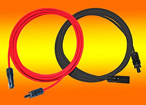 2 x 1,0m Solarkabel je rot und schwarz 10mm2 inkl. montierter Solarstecker von bau-tech Solarenergie GmbH