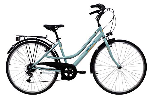 Denver Discovery Adventures Trekkingrad 28 Zoll Damen-VTC – 6 Gänge – Shimano TY21 + Vorbau verstellbar, 71 cm, wassergrün