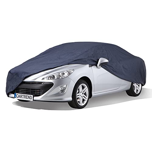 cartrend Vollgarage "New Generation", Auto Abdeckplane, wetterfeste, waschbare Abdeckung, Polyester blau, mit Aufbewahrungstasche, Größe M, M: 472 x 203 x 159 cm