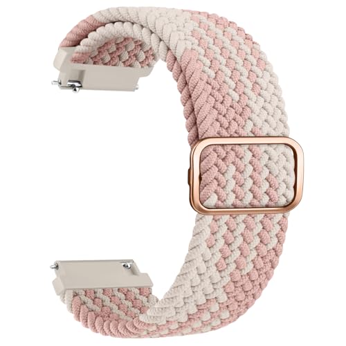 Vancle 20mm Uhrenarmbänder Damen Herren, Einstellbarer Gewebter Nylon Smartwatch Armband 20mm Atmungsaktives Ersatzarmbänder Schnellverschluss Uhrenarmband für Frauen Männer