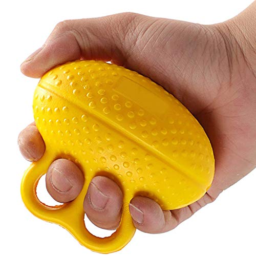 Handtrainer - Knetball Bälle zur Kräftigung von Hand und Fingerkraft, Das Design von zwei Fingerlöchern verhindert, dass der Ball abrutscht, Fingertrainer/Massageball ​für Senioren