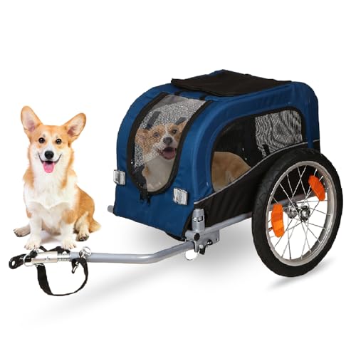 Hoclauho Hunde-Fahrradanhänger, Haustieranhänger und Kinderwagen, 20/30/40kg Kapazität, Komfortabel und Robust für Outdoor-Aktivitäten (S)