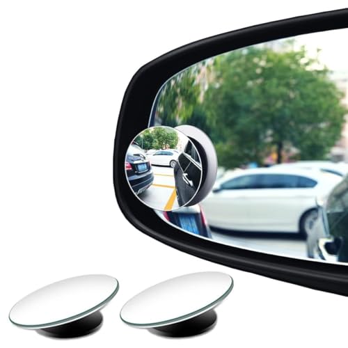 2PCS Auto Totwinkel Spiegel, Rahmenlos Rund 360 Grad Rotation verstellbar Weitwinkelspiegel, Blind Spot Mirrow