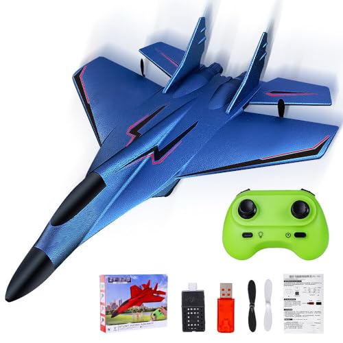 TGKYK RC Flugzeug 2CH Ferngesteuert Mit 2.4Ghz, LED-Licht, Fernsteuerung, Styroporflieger Spielzeug Und USB Aufladung