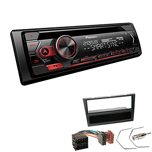 Pioneer DEH-S320BT 1-DIN Autoradio Bluetooth CD-Tuner USB Spotify inkl. Einbauset passend für Opel Corsa C 2000-2004 schwarz