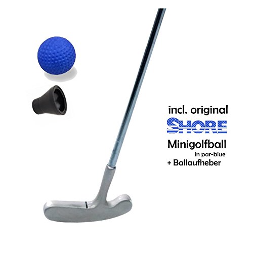 Golfas Minigolfset Single - 3-teilig (mit original Shore Minigolfball-Anlagenball) und Minigolf-Pick-Up