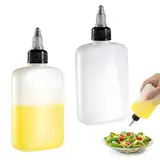 2 kleine Squeeze Flaschen Ölflasche Ölspender mit Kappen 100 ml Mini-Quetschflaschen für Camping, Quetschflasche für die Küche, Gewürz-Quetschflaschen, Leere Flaschen zum Kochen beim Campen