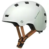 GLAMVILLA Skaterhelm Fahrradhelm Ultraleicht Stadthelm für Kinder/Damen/Herren,Verstellbar Unisex Schutzhelm für Skateboard E-Scooter Roller BMX,nur 260g/270/280g (Beige mit Hellgrün, M(54-57cm))