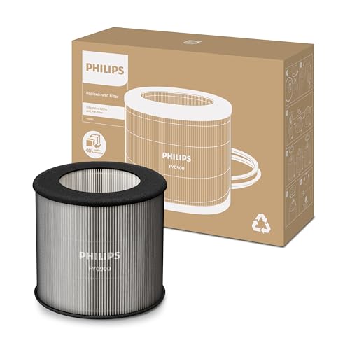 Philips Original-Ersatzfilter für Luftreiniger der Serien 800 & 900 AC0819, AC0820, AC0920, AC0921, HEPA NanoProtect, 12 Monate Lebensdauer, Schwarz/Weiß (FY0900/30)