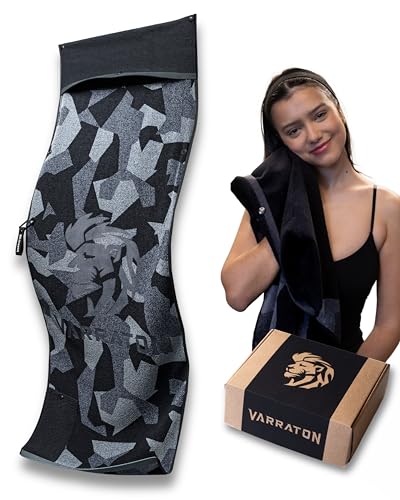 Varraton Fitness Handtuch I Hygienischer Gesichtsbereich I Ideales Gym Zubehör I 125x50cm I Gym-Handtuch aus 100% Baumwolle für Sport & Fitness I Sporthandtuch Fitnessstudio