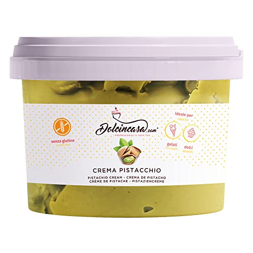 Pistaziencreme 15% Geschmack raffinierte süße schmilzt streichfähig auf Eis-Desserts Brot Kekse zum Füllen von Kuchen Crepes Gluten-Free Home oder Professional Use 500gr Packung