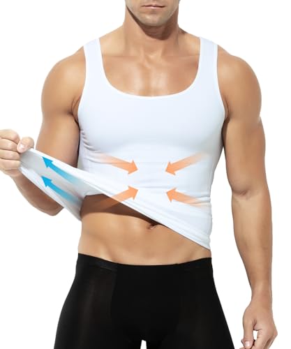 Casey Kevin Shapewear Herren Kompressions Shirt Bauchweg Unterhemd Kompressionsshirt Herren Tank Top Ärmellos Body Shaper Figurformendes Bodyshaper