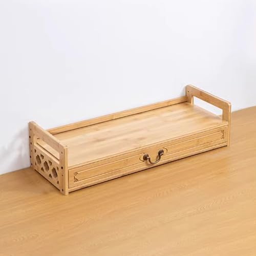 WENNEWU Altar-Meditation Tisch, Mit Schubladen Aufbewahrung, Buddhistischer Entspannung Tisch, Spiritueller Altartisch Aus Bambus, FüR Gebete, Weissagung, Anbetung,Natural,Single Layer 42cm