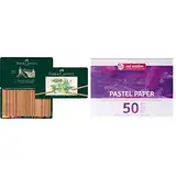 Faber-Castell Pitt Pastellstifte 36er Metalletui & Talens Art Creation - Pastellpapier A4, 90gm/qm, 50 Blätter, FSC-MIX, 21.1 x 29.7 x 0.9 cm