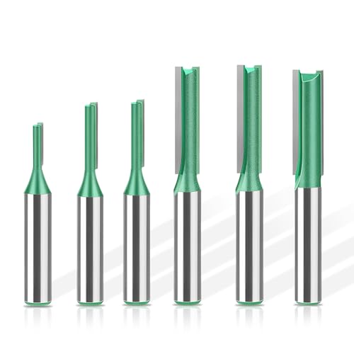 Hossom 6 Stück 8mm Schaft Nutfräser, Fräsfräser für Holzbearbeitung, Hartmetall Fräsen Werkzeug, Holzfräser Fräser Fräsfräser Schneidmesser - 3mm, 4mm, 5mm, 6mm, 7mm, 8mm