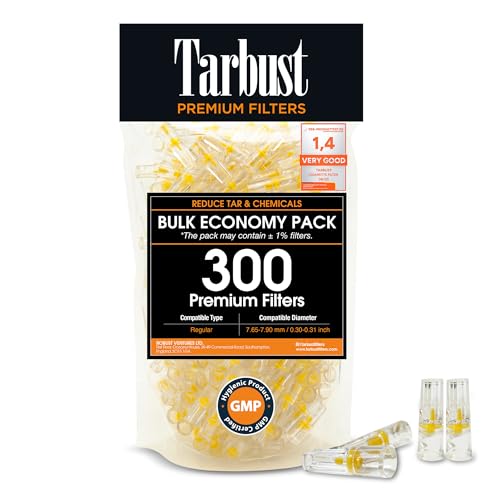 Tarbust 300 Zigarettenfilter Aufsatz, Filter Zigaretten, Anti Teerfilter für Zigaretten, Anti Teer Filter, Plastik Zigarettenfilter 8mm, Zigarettenspitze für Regular