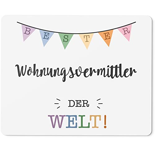 JUNIWORDS Mauspad Mousepad, Bester Wohnungsvermittler der Welt (5726227)