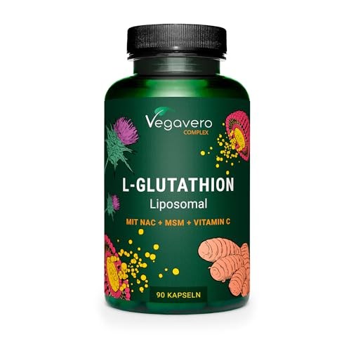 Reduziertes Glutathion | Liposomales Pureway™-G | Mit NAC, Glycin, Glutamin, Vitamin C, Selen, Mariendistel & Curcuma Extrakt | Vegan & Ohne Zusatzstoffe | Deutsche Produktion von Vegavero®