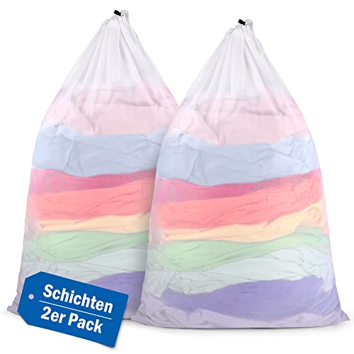 ecooe groß Wäschesack für Waschmaschine, 2 Stück XXL Wäschenetz mit Kordelstopper, 60X90cm Wäschebeutel für Decken, Rucksack, Plüschtiere, lange Röcke, für den Schulanfang, Wohnung, Wohnheim usw