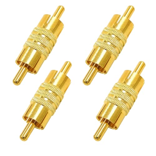 BRIEFCEC Cinch Stecker auf Stecker verbinder,Audio Video Adapter,Kupplung AV adapter(4 Stück)