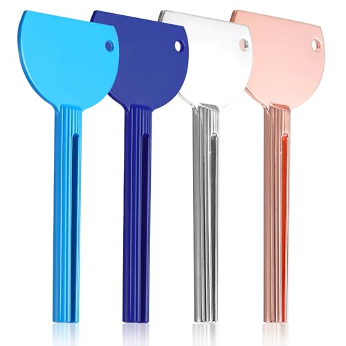 JIYIN 4 Stück Tubenquetscher, Metall Zahnpasta Squeezer Edelstahl Tubenausdrücker Zahnpasta Quetscher Zahnpasta Tubenpresse für Reinigungsmilch Schuhcreme Haarfärbemittel Pigmente (Farbe 1)