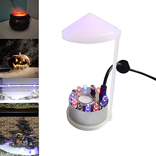 TASHELLS Ultraschall Vernebler,Nebelmaschine Mini,Halloween Cauldron Deko,12 LED Mister Fog Machine,Nebelbrunnen