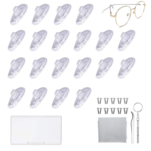 Brillen Nasenpads, Brillen Reparatur Set, Nasenpads Zum Einstecken, Rutschfeste Brille Nasenpads, Weiche Silikon Transparent für Brillen Sonnenbrillen Rutsch Stopper Gläser Nasenpad Brille Zubehör