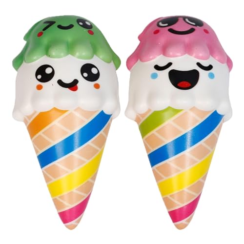 ANBOOR 2 Stücke Squishies Set Spielzeug Squeeze Eiscreme Kawaii Langsam steigende duftende Kinderspielzeug Geschenke Süßes Essen Sammeln